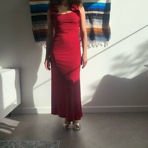 Laundry by Shelli Segal Red Maxi Dress – Bodycon with Flared Straps